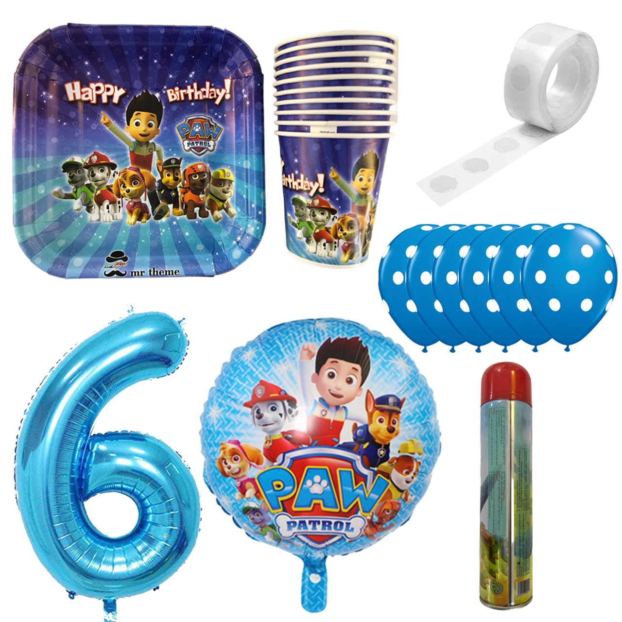 مجموعه 30 عددی تم تولد مسترتم طرح سگهای نگهبان کد 6