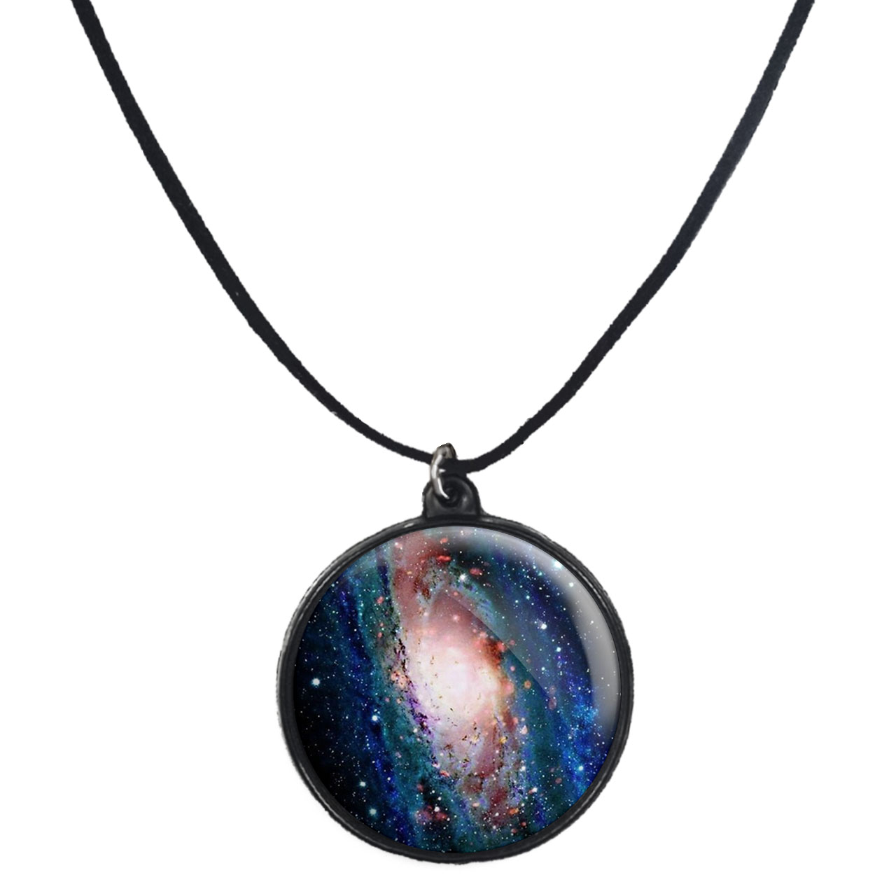 گردنبند پرمانه طرح کهکشان کد pmb.23954 مدل دو طرفه