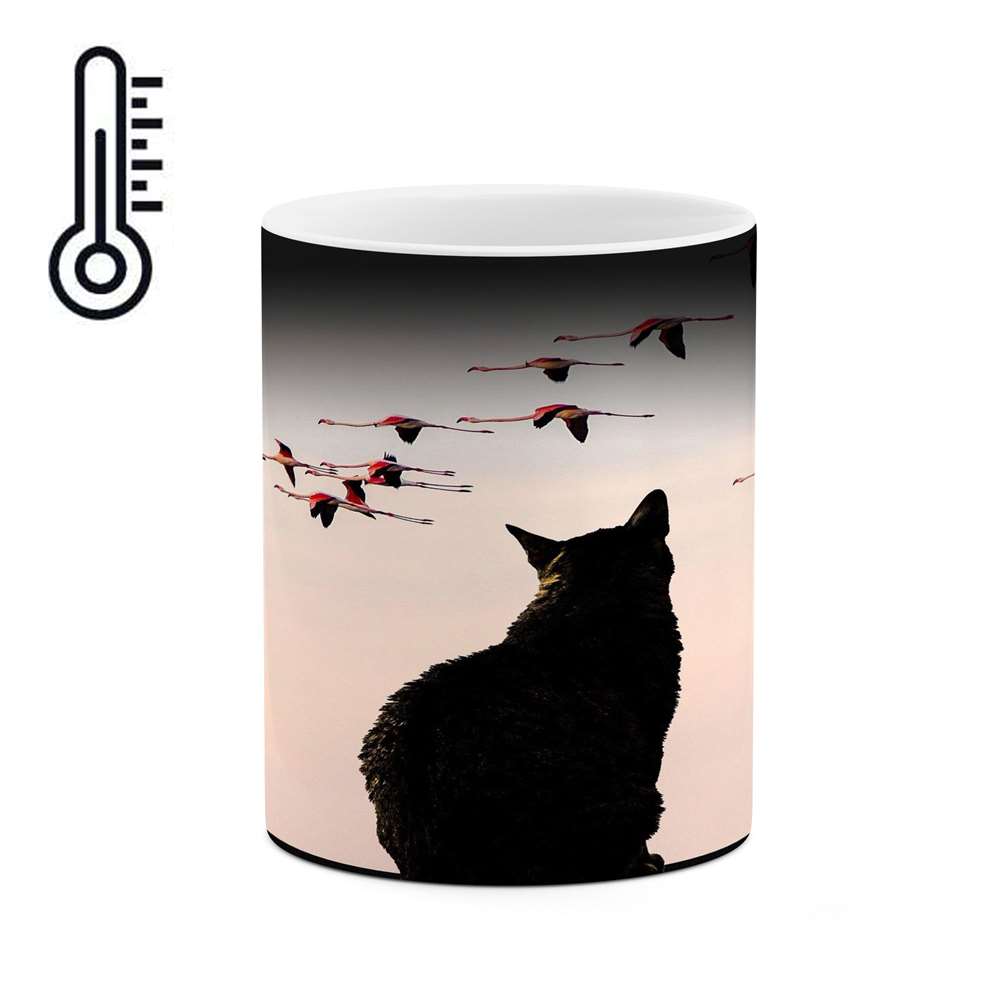 ماگ حرارتی کاکتی طرح گربه مدل mgh16723