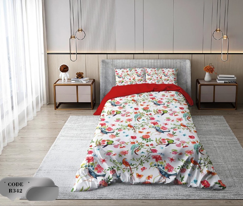 سرویس روتختی 2 نفره 6 تکه ابعاد 2.25 ×2.35 کشدار ضد حساسیت و عرق کد R342 | ست خواب و ست روتختی