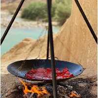ساج چدن 33 سانتی دسته دار آب بندی شده (نان پزی چدن خالص بدون روکش ساج روسی ظرف چدنی)