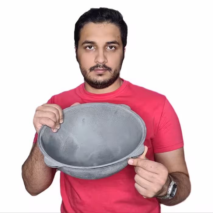 قازن چدن خالص 6لیتری بدون روکش شیمیایی(غازن چدن روسی پاتیل غازن قابلمه دیگ چدنی)