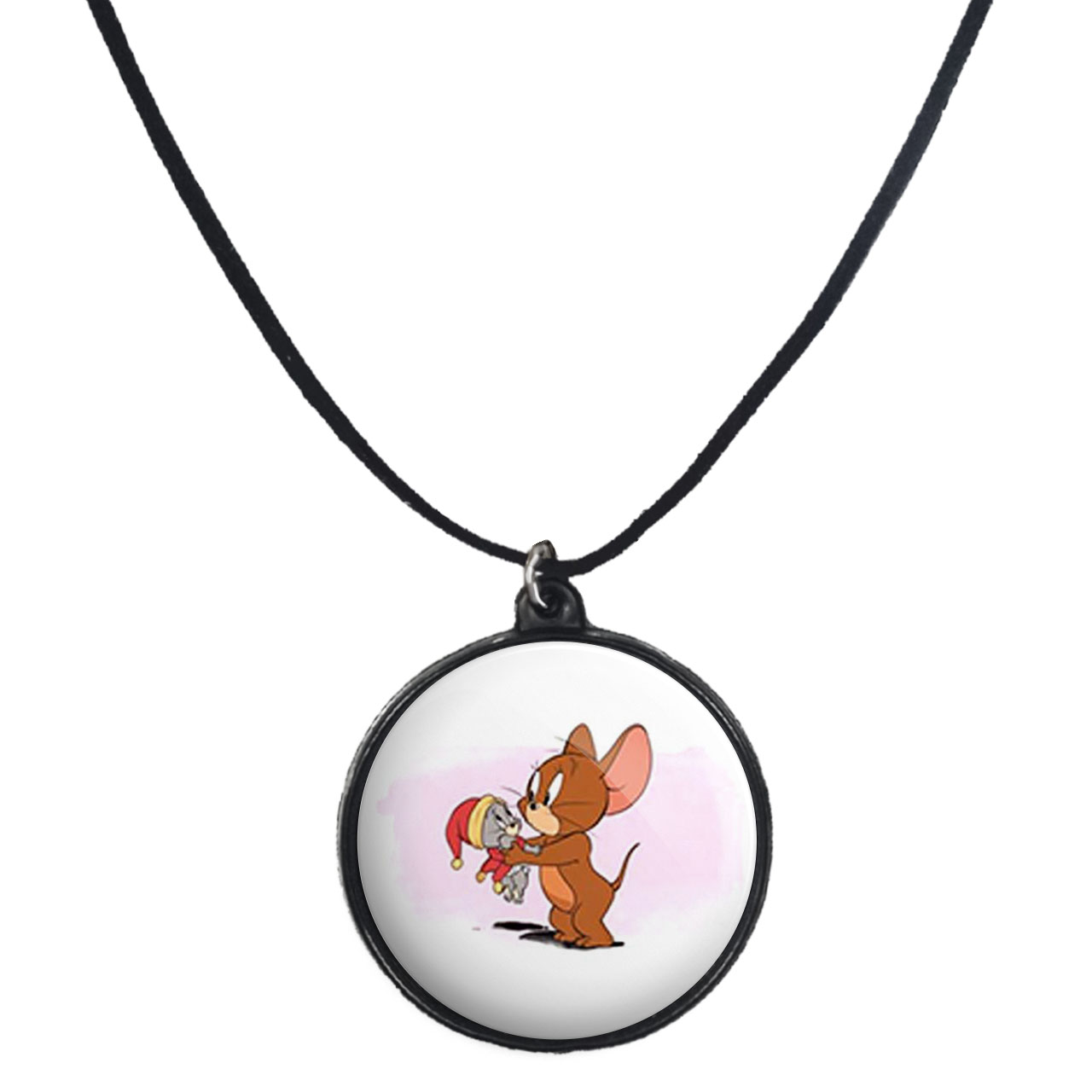 گردنبند پرمانه طرح تام و جری کد pmb.10839 مدل دو طرفه