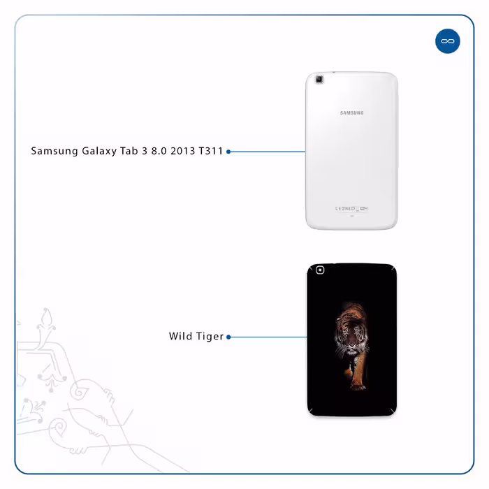 برچسب پوششی ماهوت مدل Wild Tiger مناسب برای تبلت سامسونگ Galaxy Tab 3 8.0 2013 T311