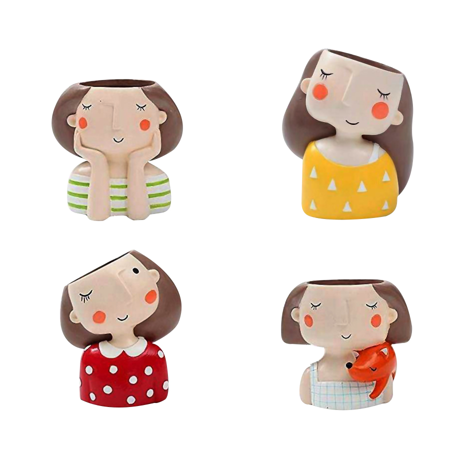 گلدان طرح دختر کد brfp-126 مجموعه 4 عددی