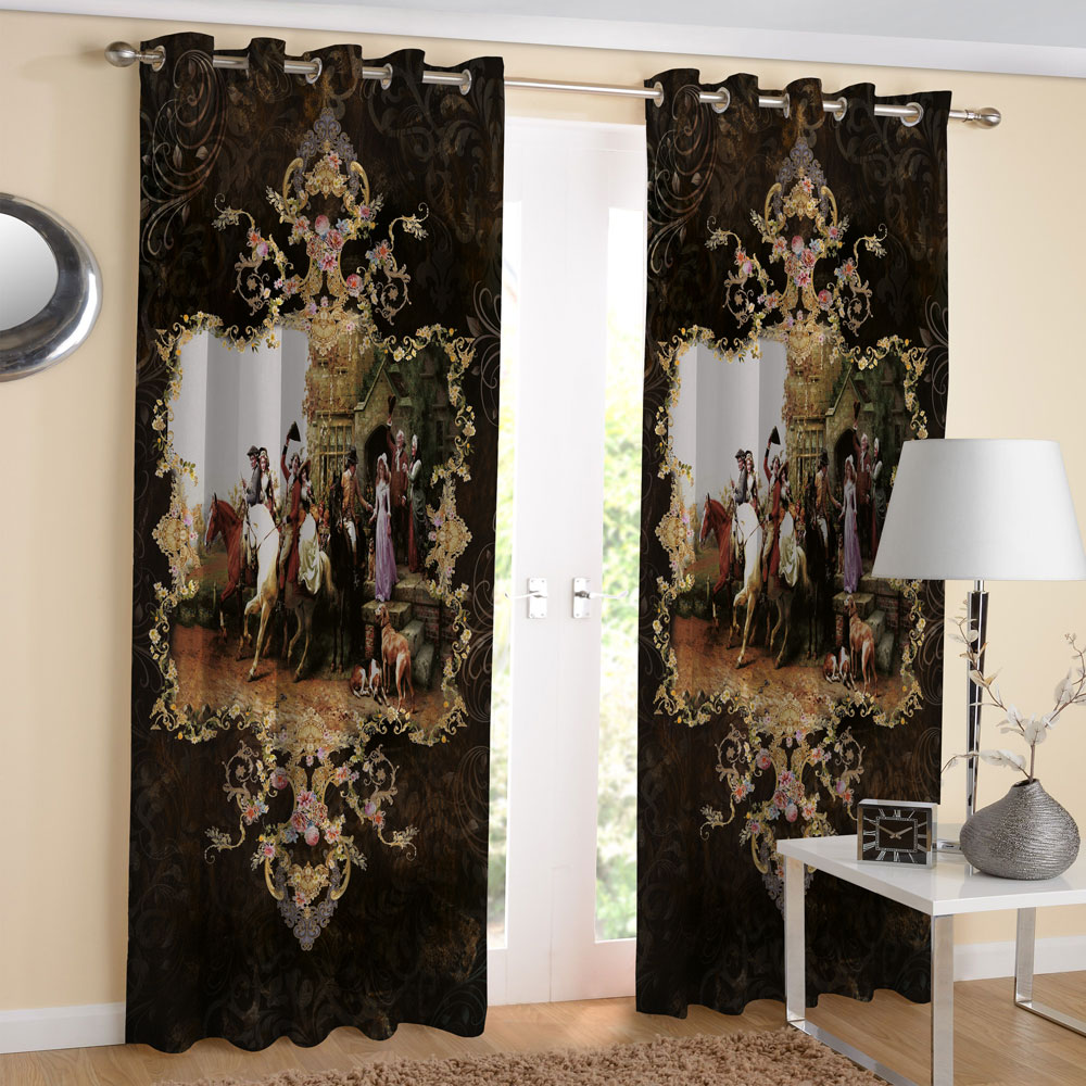 پرده مدل هازان چاپی طرح کلاسیک کد 3213 سایز 280x140 سانتی متر