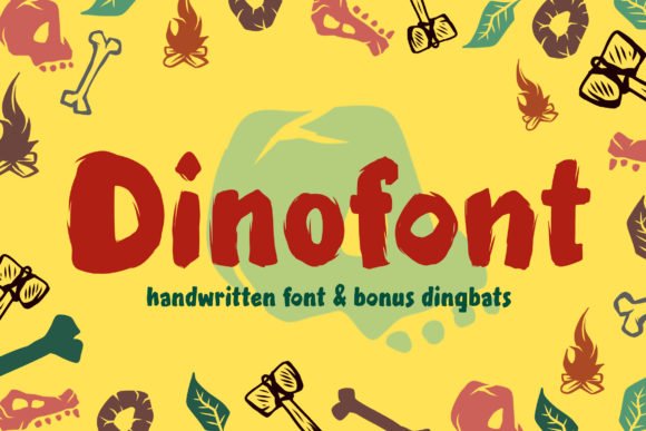 دانلود فونت دستنویس بچگانه Dinofont
