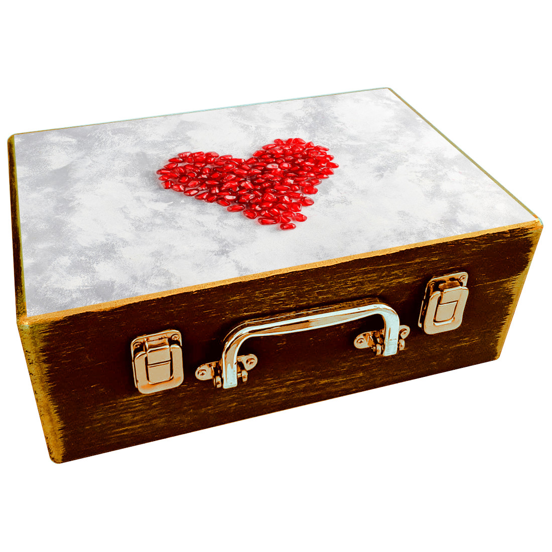 جعبه هدیه چوبی مدل چمدان طرح یلدای ایرانی کد WS365