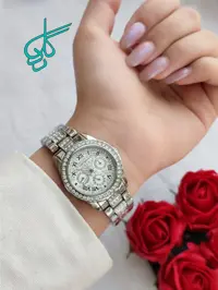 خرید ساعت زنانه امپاور رنگ ثابت نگین دار طرح سه موتوره کیفیت عالی بند استیل کد 1918499 - ردگل