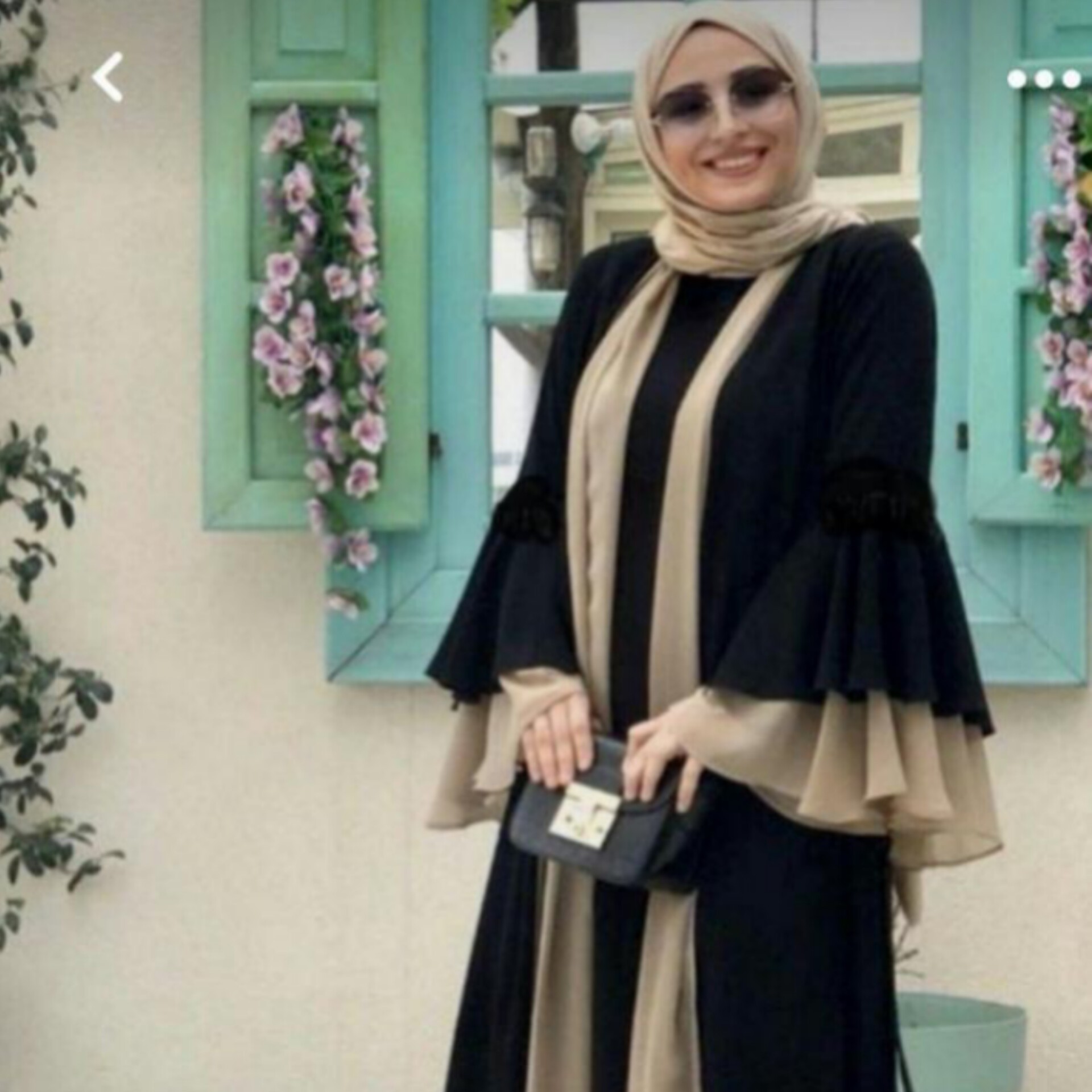 مانتو عبایی کرپ شقایق مناسب سایز بزرگ (سایزبندی تا 56)