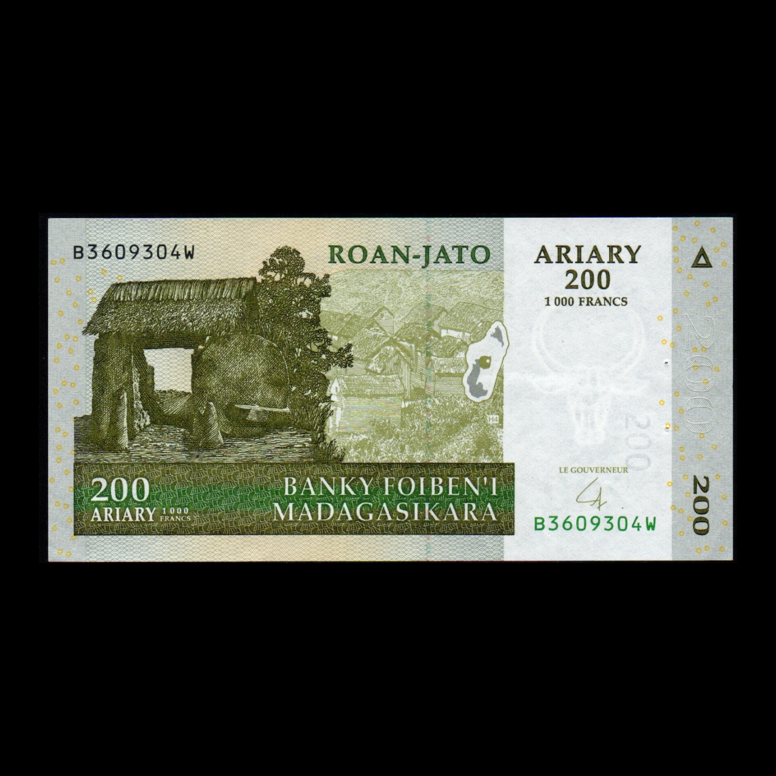 اسکناس تزئینی طرح کشور ماداگاسکار مدل 200 آریاری