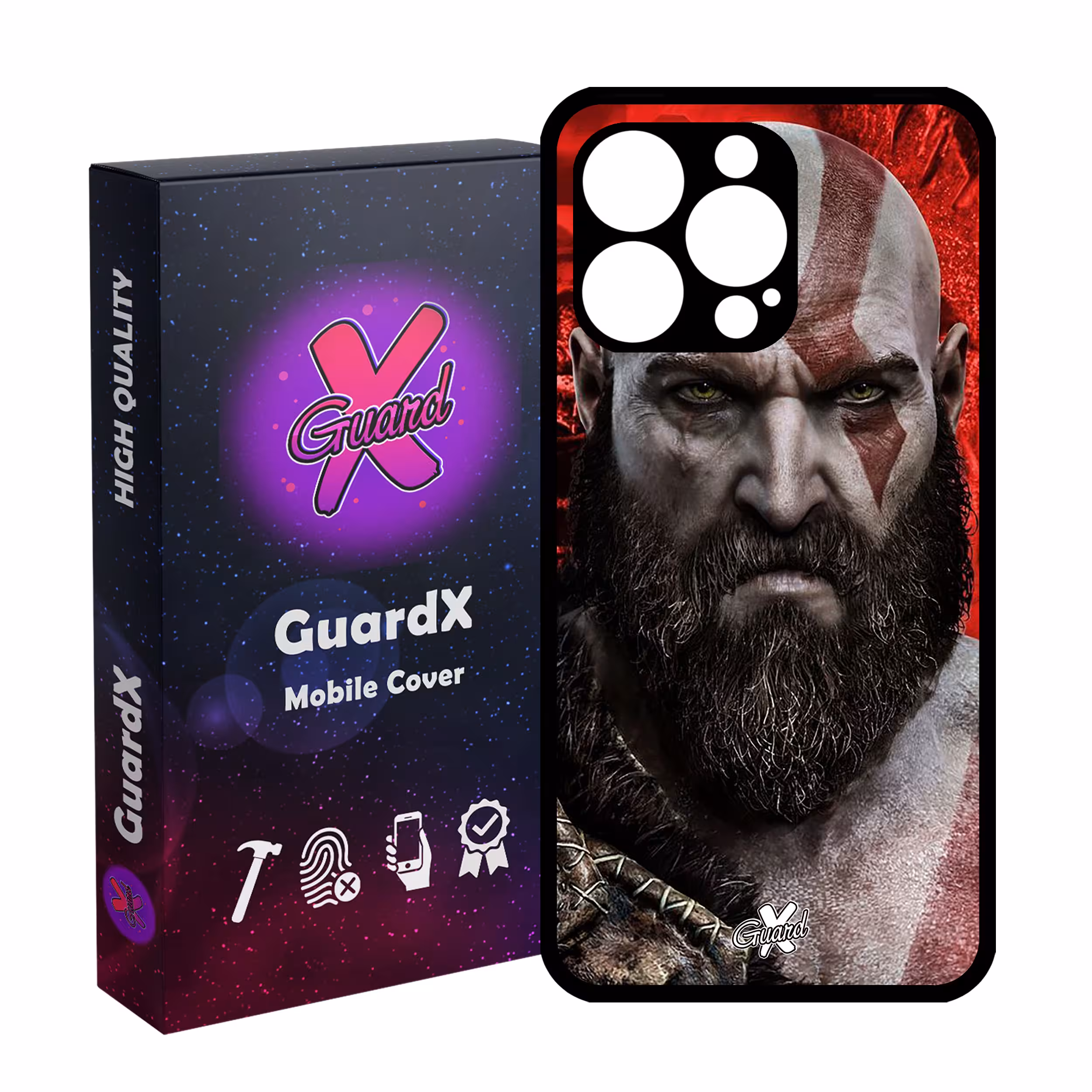 کاور گارد ایکس طرح God of War مدل Glass10035 مناسب برای گوشی موبایل اپل iPhone 13 Pro