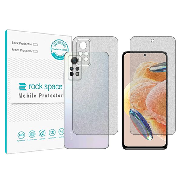 گلس صفحه نمایش و پشت گوشی شیائومی Redmi Note 12 Pro 4G مدل نانو هیدروژل مات برند راک اسپیس کدSS