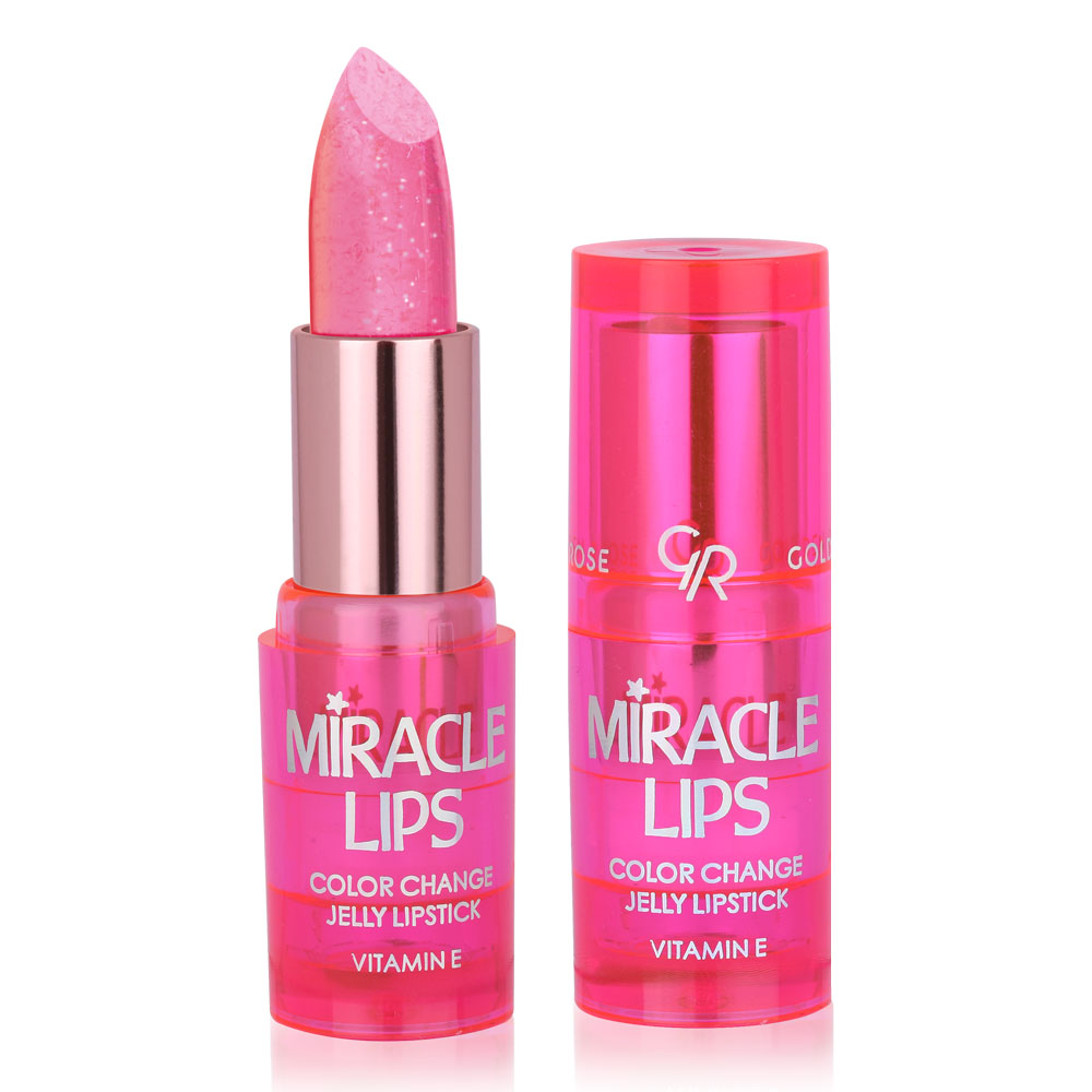 رژلب ژله ای حرارتی میراکل صورتی گلدن رز 🩷شماره 101🩷 رنگ (Berry Pink)