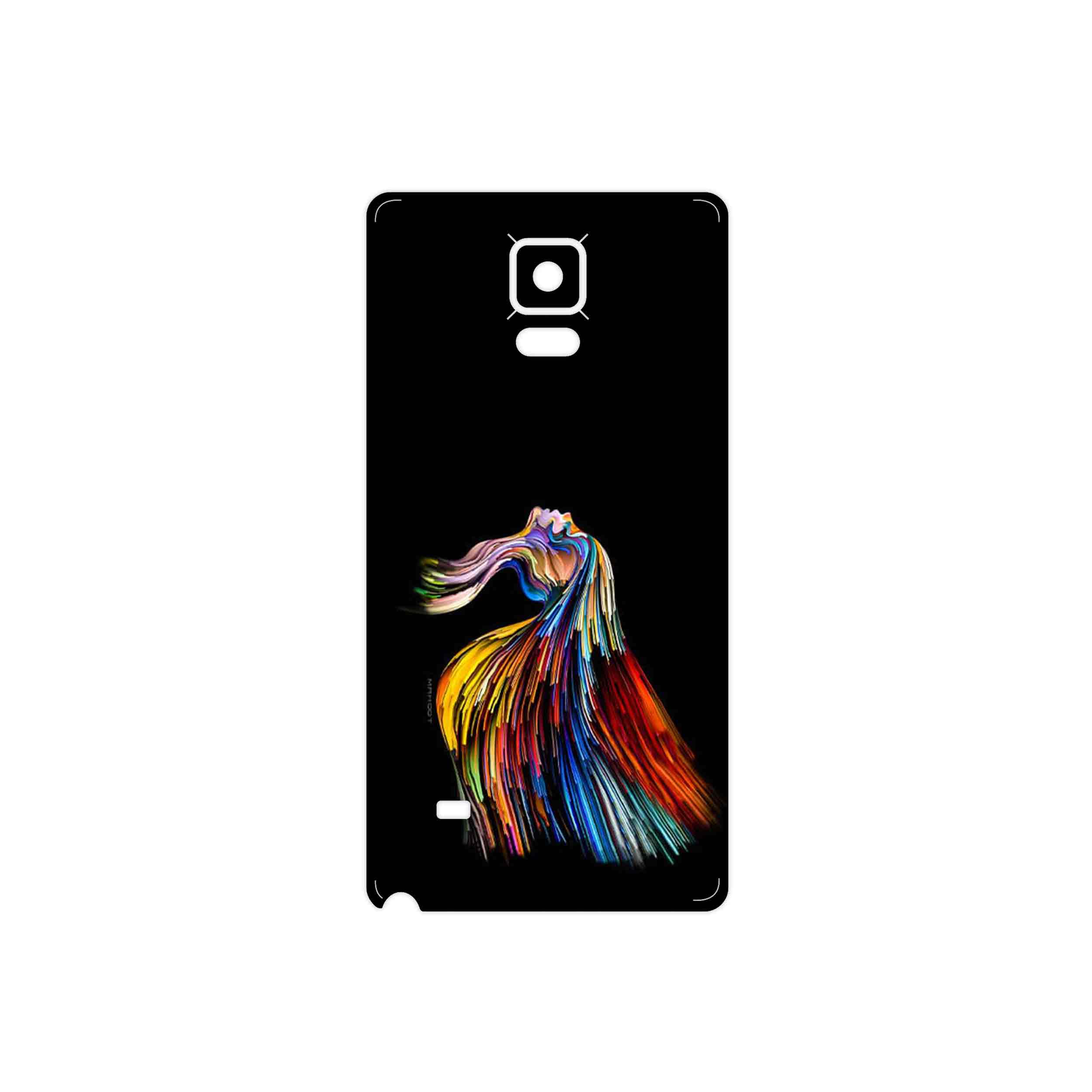 برچسب پوششی ماهوت مدل Rainbow Hair Digital Art مناسب برای گوشی موبایل سامسونگ Galaxy Note 4