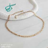 خرید زنجیر کارتیر ژوپینگ ضد حساسیت رنگ ثابت آبکاری شده رنگ طلایی کیفیت عالی کد 1415163 - ردگل