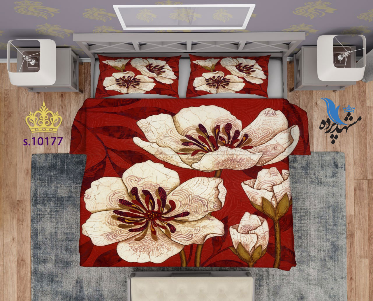 ست روتختی دو نفره طرح گل S10177