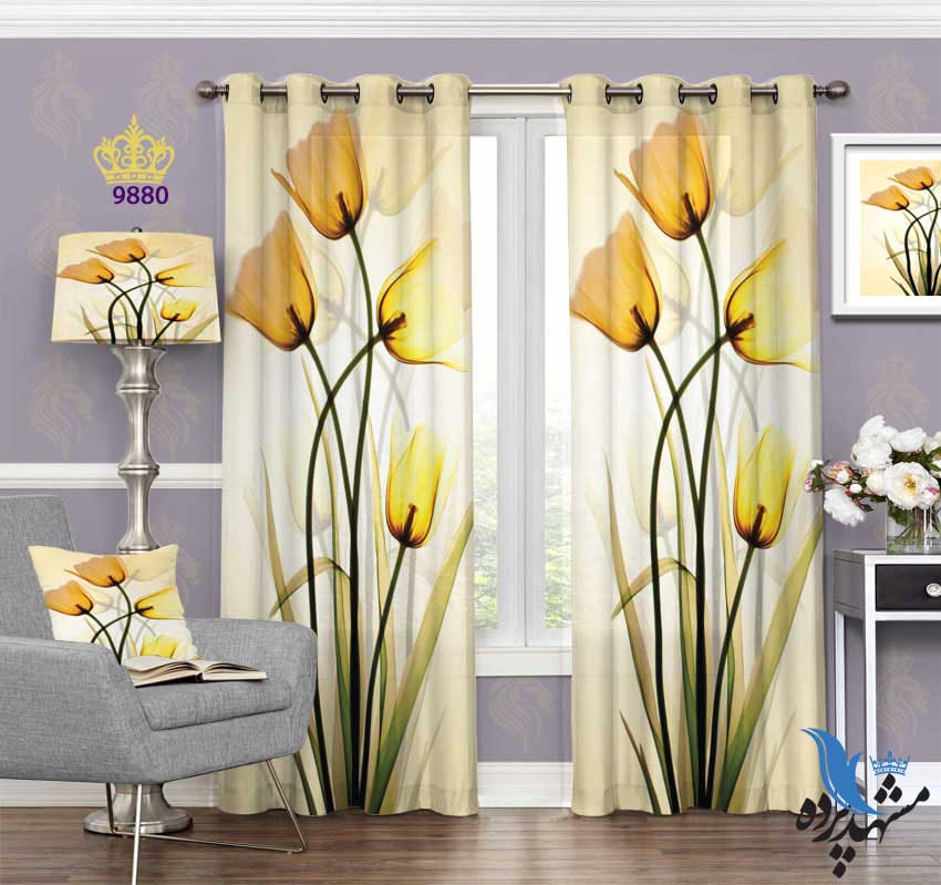 پرده پانچ طرح گل کد s9880