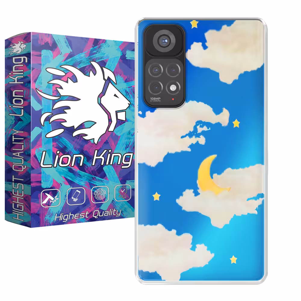 کاور لاین کینگ مدل هولوگرامی ابر وماه مناسب برای گوشی موبایل شیایومی Redmi Note 11 Pro Note 11 Pro Plus