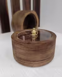 قندان چوبی گرد درب پلکسی | hesamwood