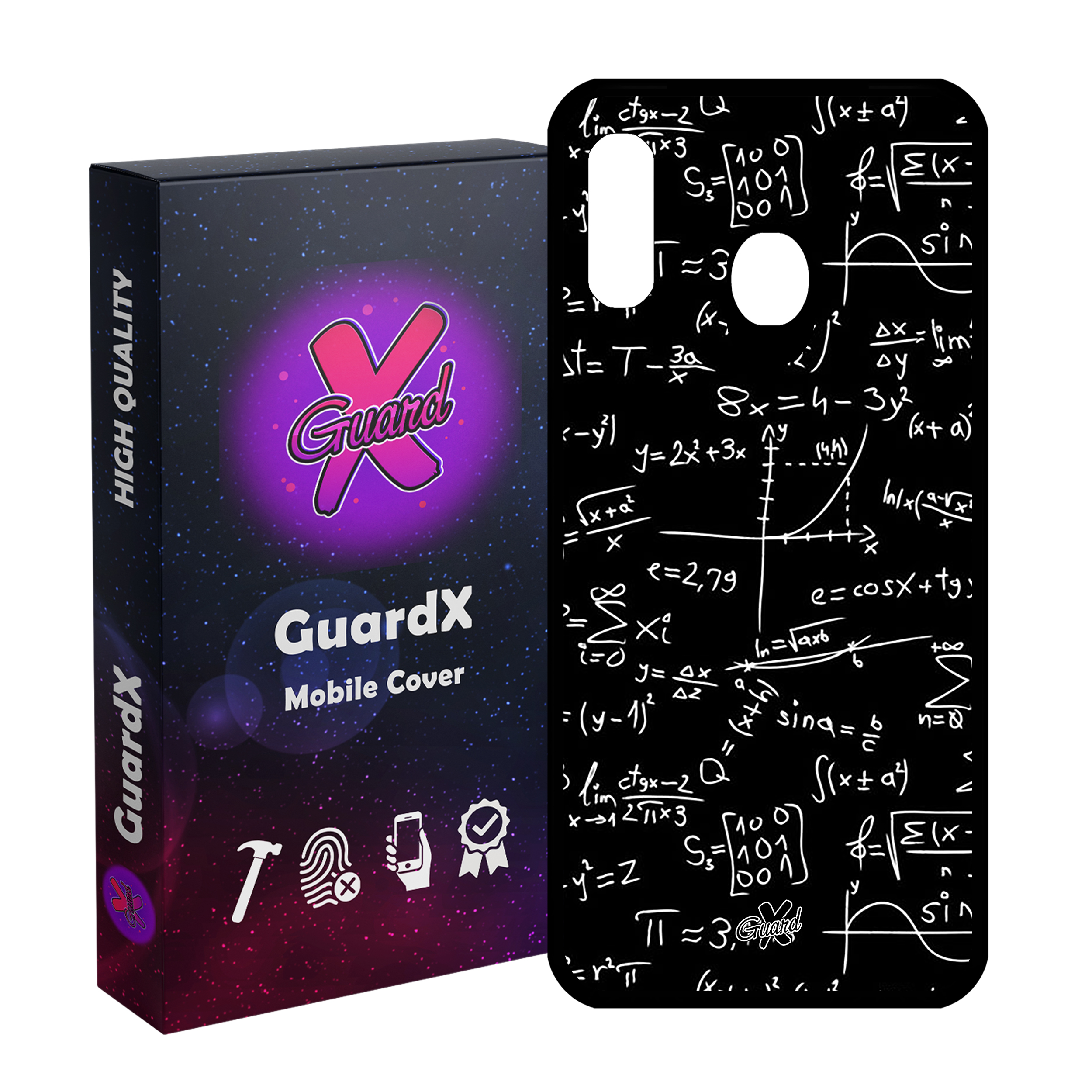 کاور گارد ایکس طرح ریاضی مدل Glass10528 مناسب برای گوشی موبایل سامسونگ Galaxy A30/A20/M10S