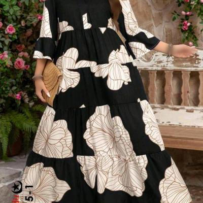 پیراهن ساحلی بیگ سایز3555کرپ حریر فرانسه