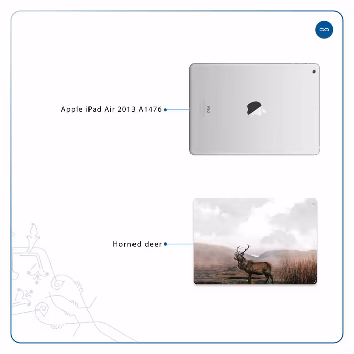برچسب پوششی ماهوت مدل Horned Deer مناسب برای تبلت اپل iPad Air 2013 A1476
