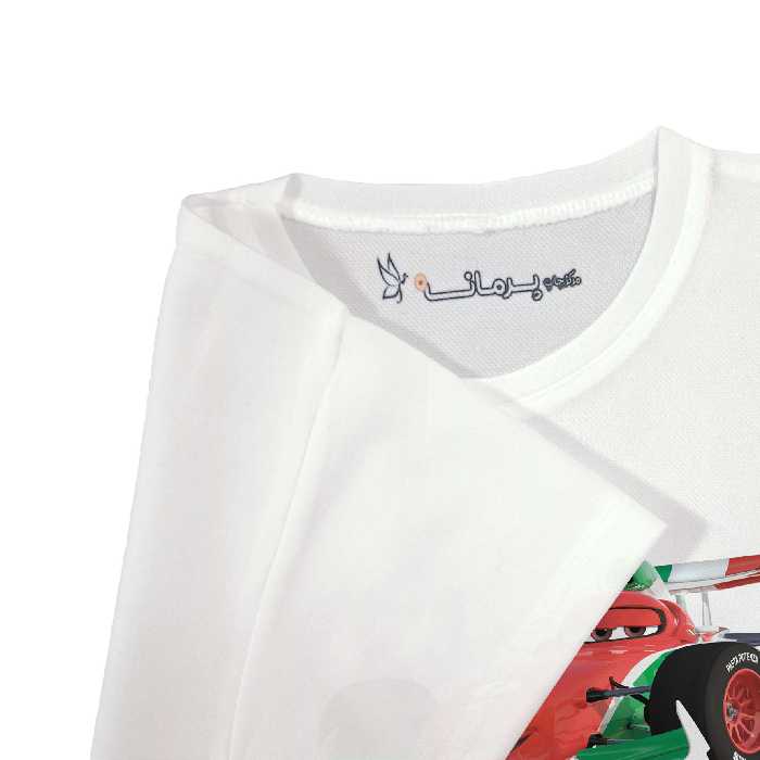 تی شرت آستین کوتاه  بچگانه پرمانه طرح ماشین ها کد pmt.6928