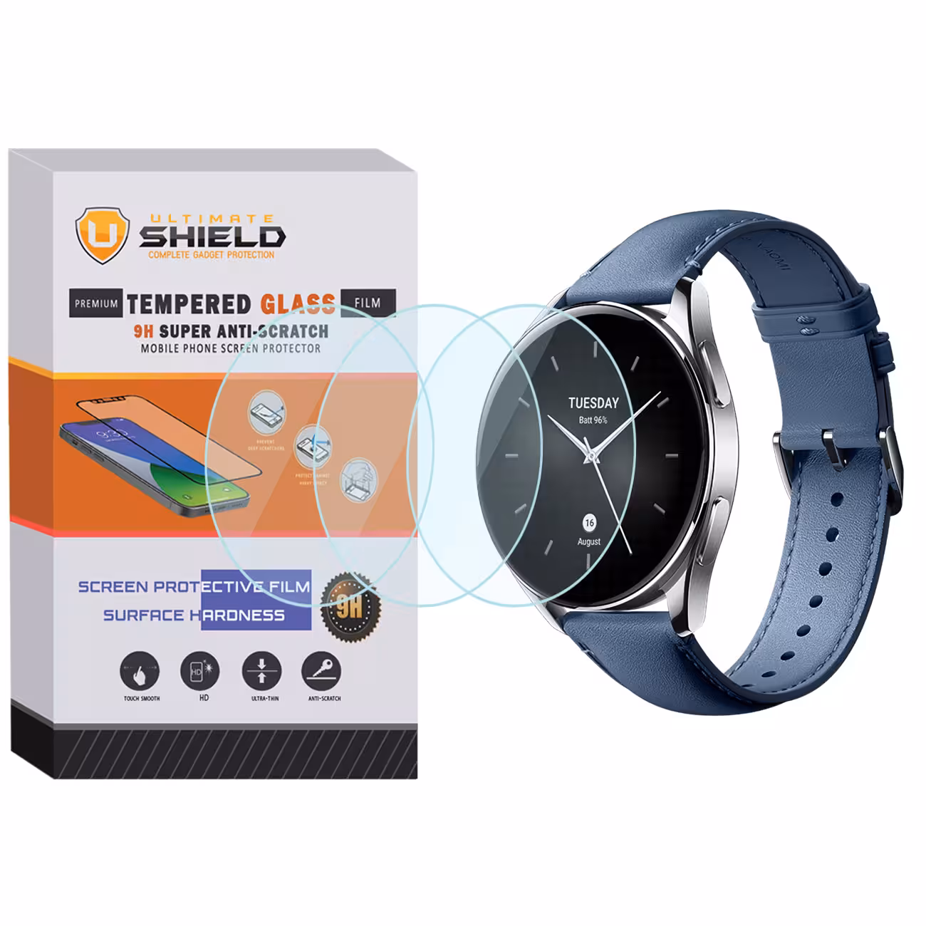 محافظ صفحه نمایش شیشه ای آلتیمیت شیلد مدل SH-UL مناسب برای ساعت هوشمند شیائومی Watch S2 42mm بسته سه عددی