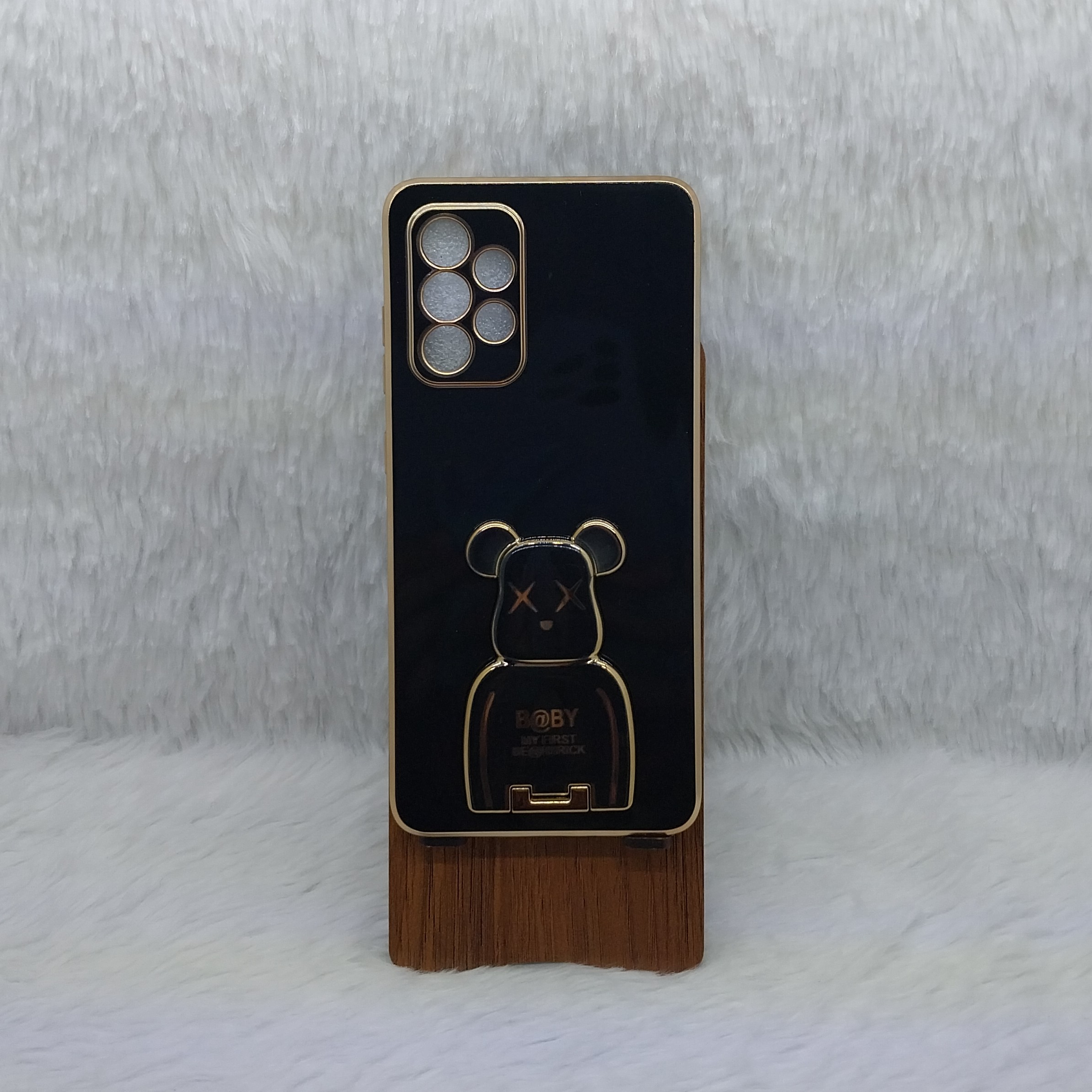 گارد (قاب) گوشیA52 مدل مای کیس استندشو خرسی رنگ مشکی مناسب گوشی  Samsung A52-A52s