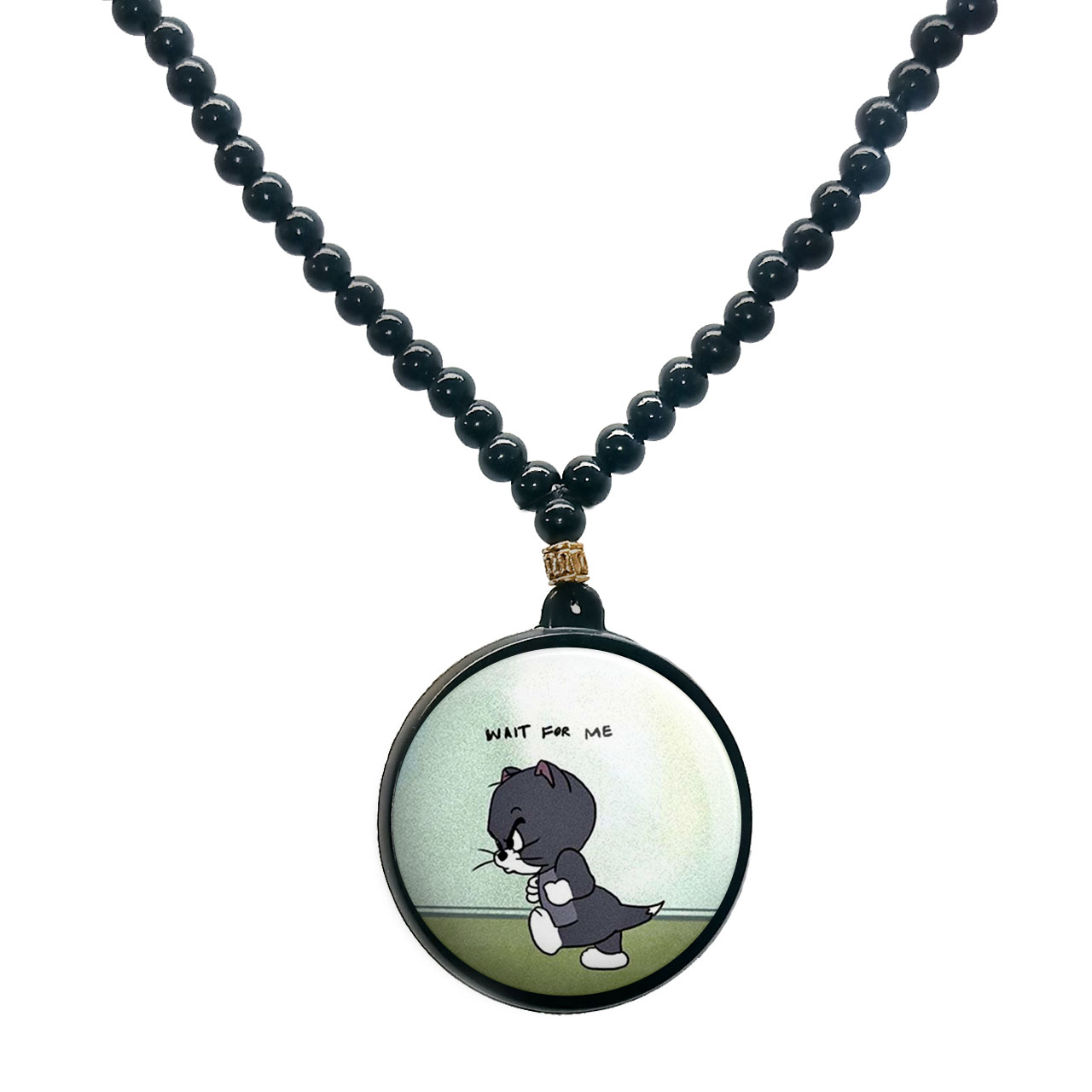 گردنبند پرمانه طرح تام و جری کد pmd.10816 مدل دو طرفه