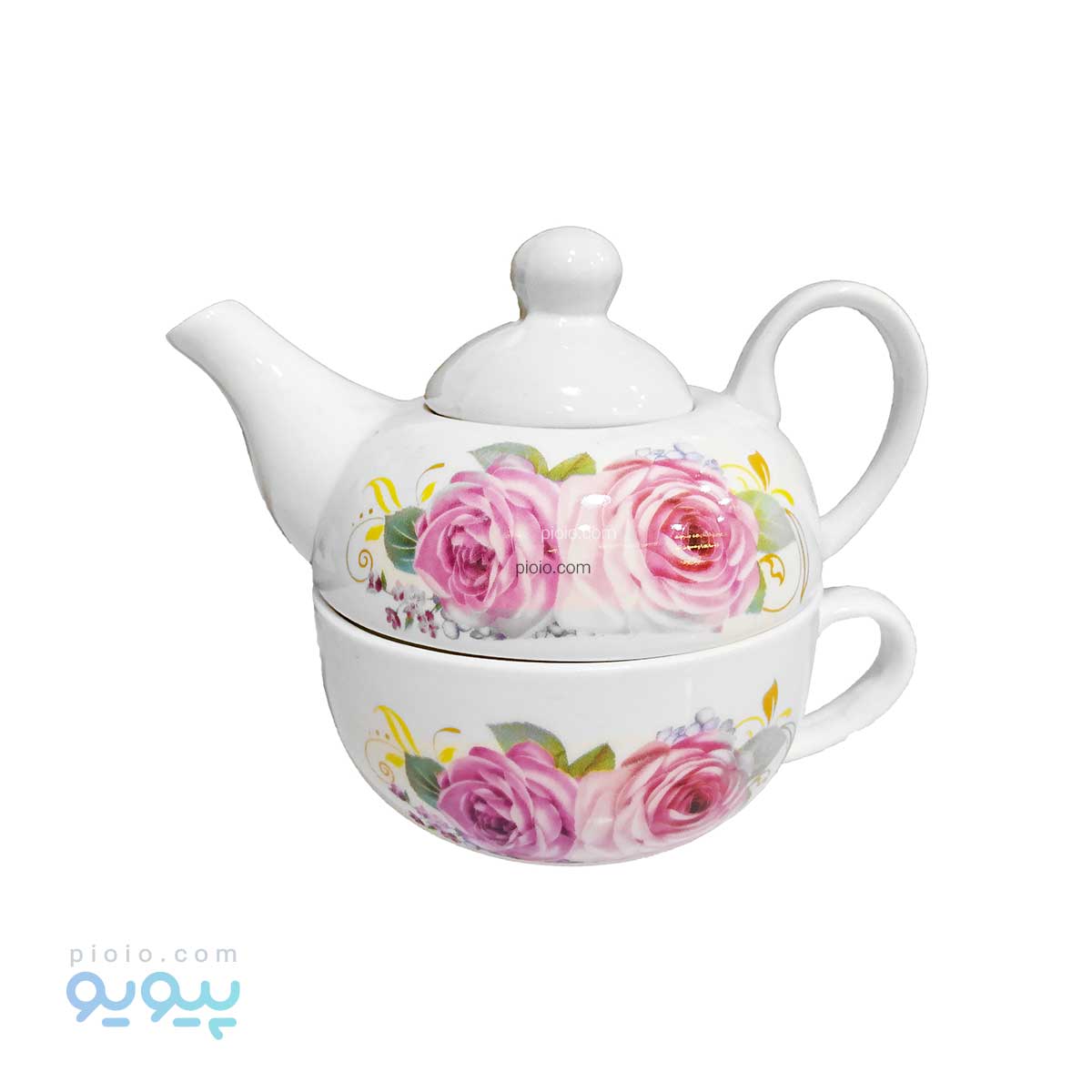 قوری و فنجان گلدار