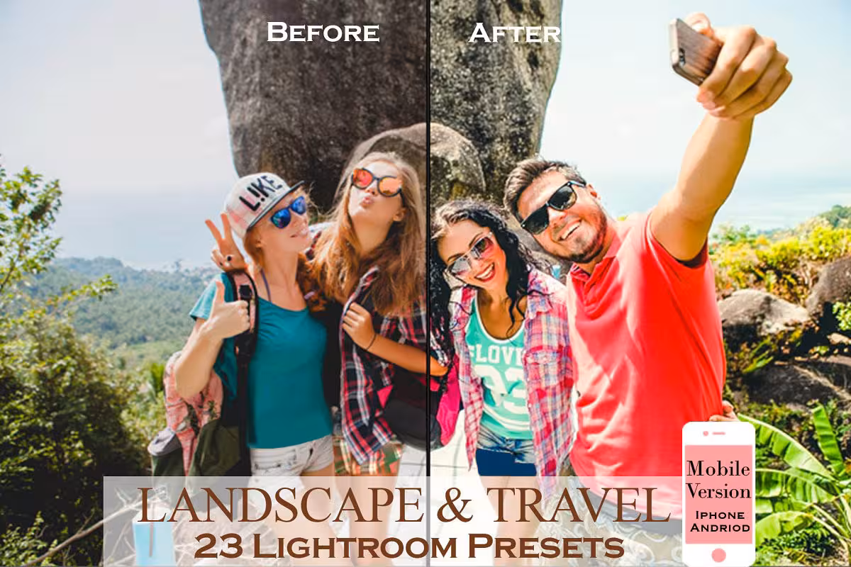 دانلود پریست لایتروم موبایل Landscape &amp; Travel MOBILE Lightroom