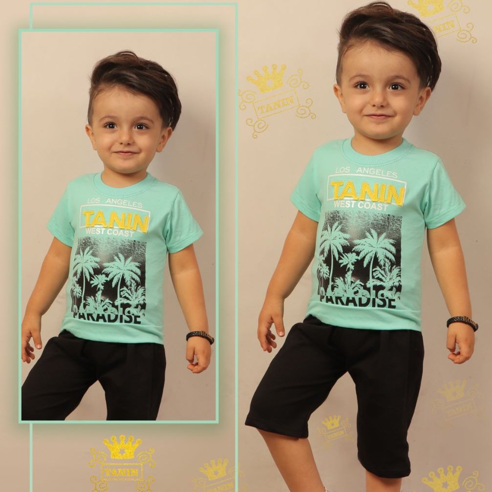 بلوز و شلوارک پسرانه طرح نخل سایز 35، 40، 45، 50 ، رنگبندی متنوع جنس عالی 