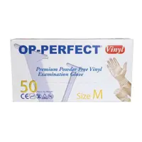 دستکش وینیل اوپی پرفکت مدل 01M سایز مدیوم بسته 50 عددی