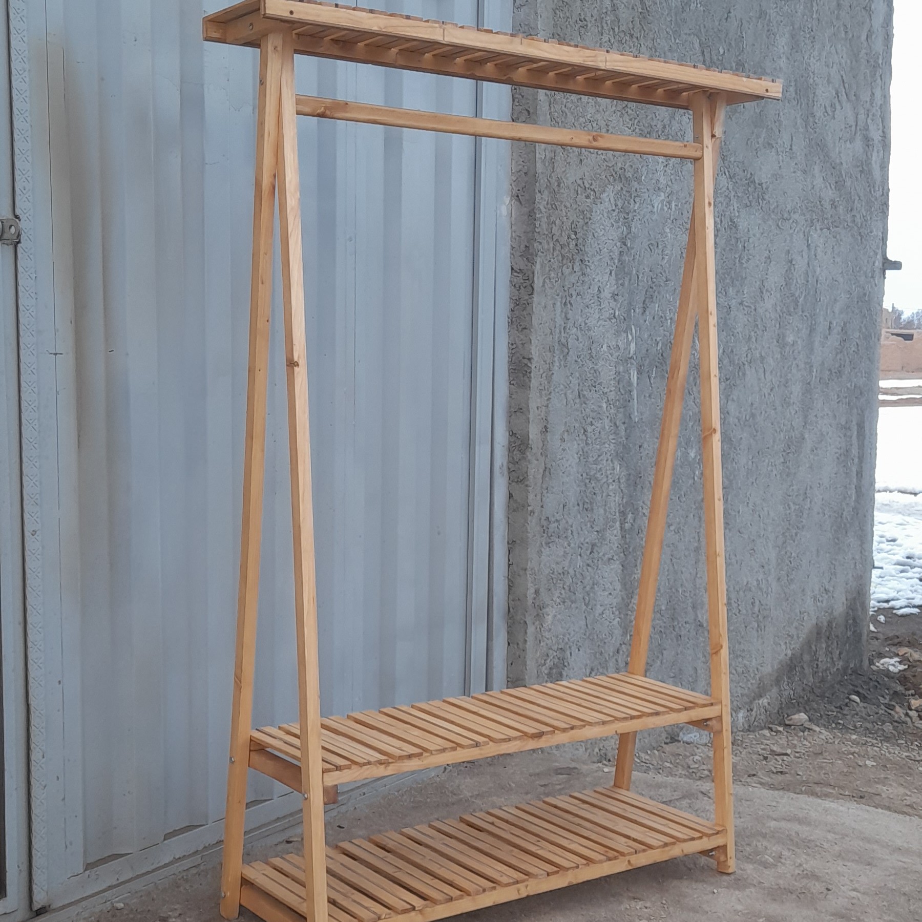 رگال چوبی ،آویز لباس چوبی ،نظم دهنده لباس ،قفسه چوبی لباس،ارسال درب منزل (پس کرایه)