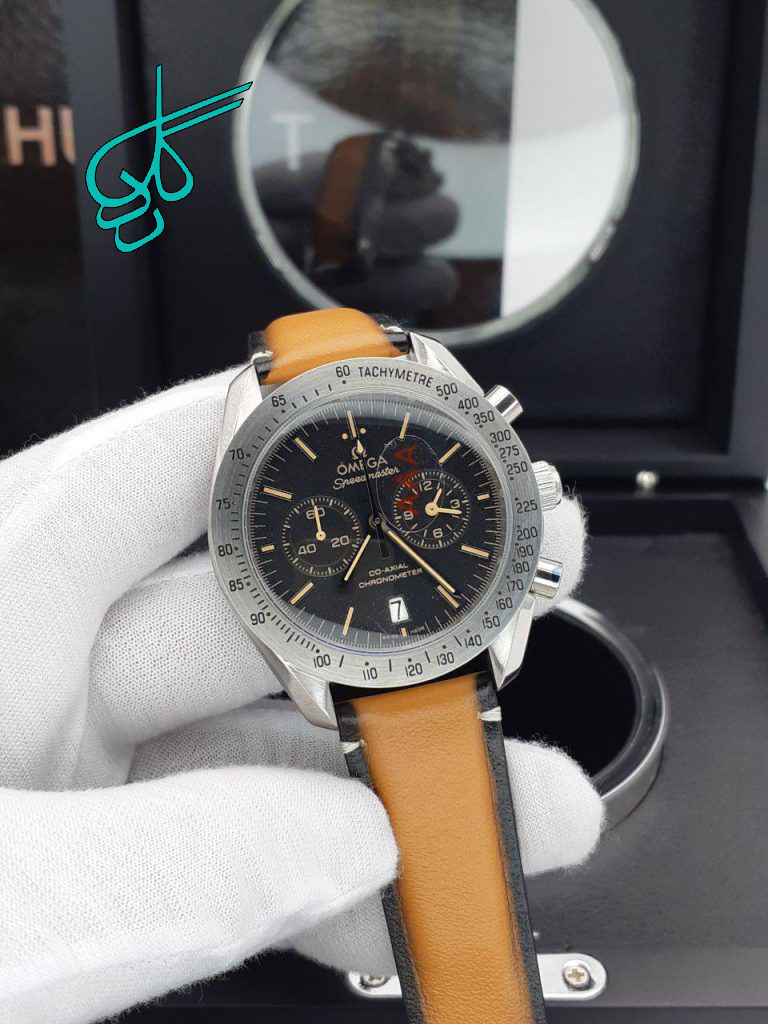 خرید ساعت امگا اسپید مستر سه موتور فعال کرنوگراف ساخت کشور ژاپن بند چرمی جیر با کیفیت A    شرکتی بدنه استیل رنگ ثابت کد 1918129 - ردگل