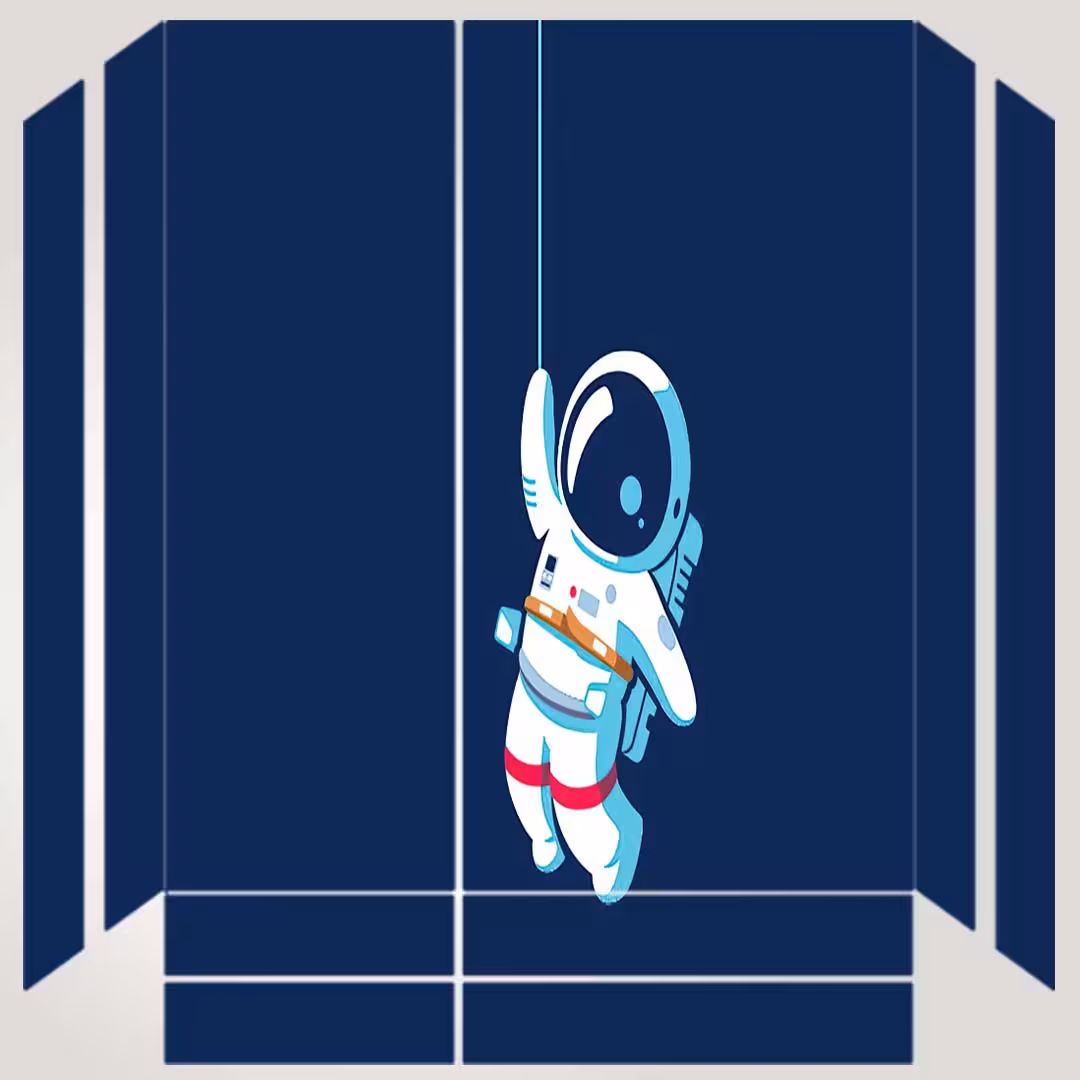 برچسب پلی استیشن ۴ مدل طرح astronaut hanging on moon کد PS-10143 