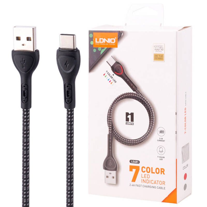 کابل شارژ تایپ سی LDNIO LS481 1M - یاسین کامپیوتر