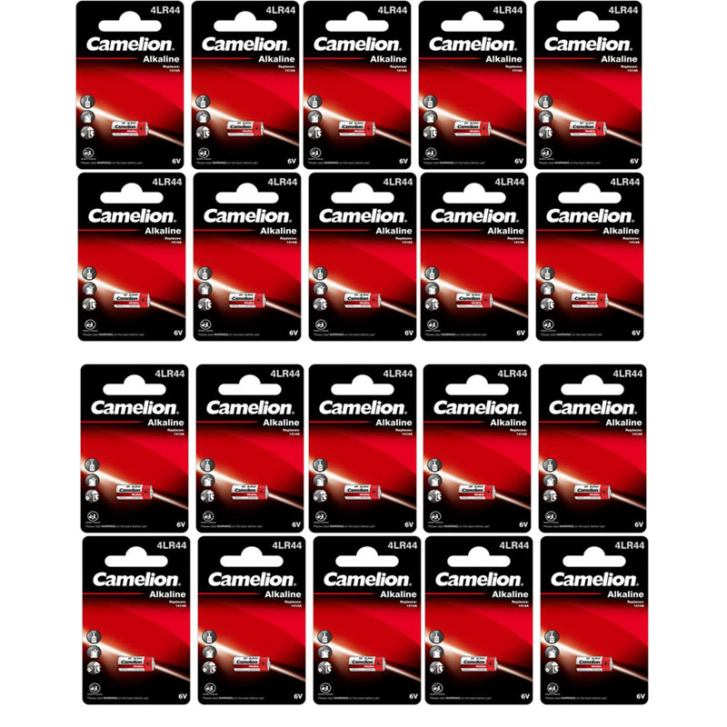 باتری نیم قلمی کملیون مدل 4LR44 بسته 20 عددی