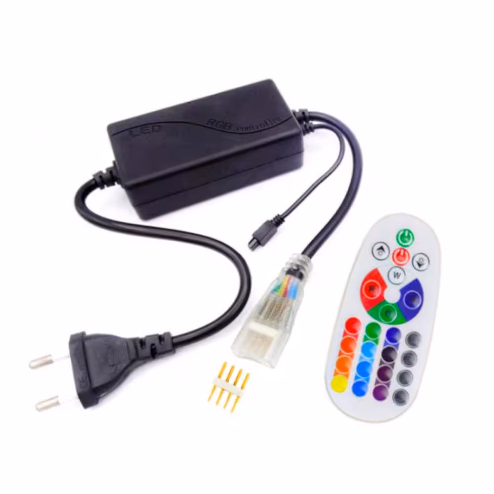 ریموت کنترل rgb مخصوص ریسه شلنگی  مدل تخم مرغی 16 رنگ
