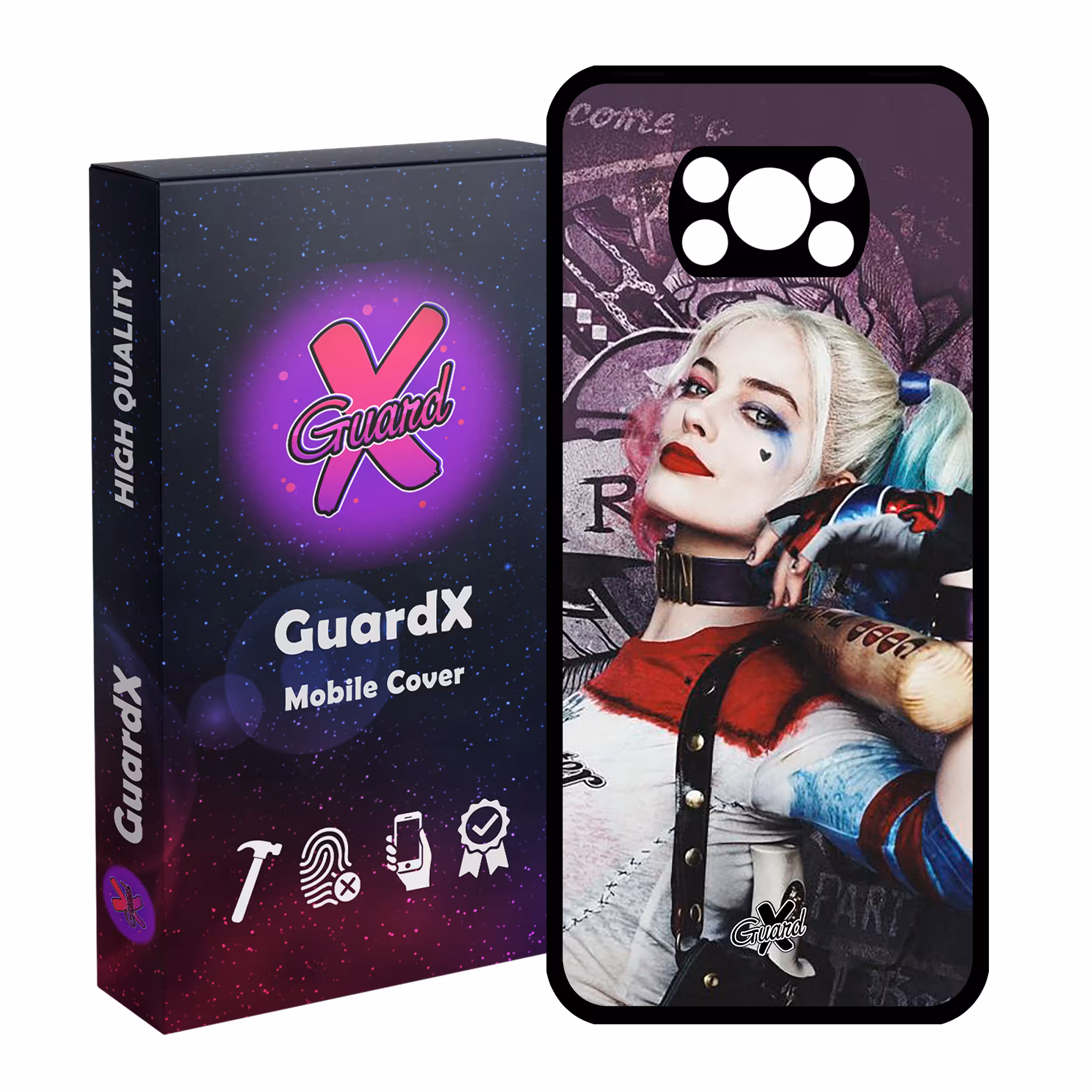 کاور گارد ایکس طرح Harley Quinn مدل Glass10235 مناسب برای گوشی موبایل شیائومی Poco X3 / Poco X3 NFC