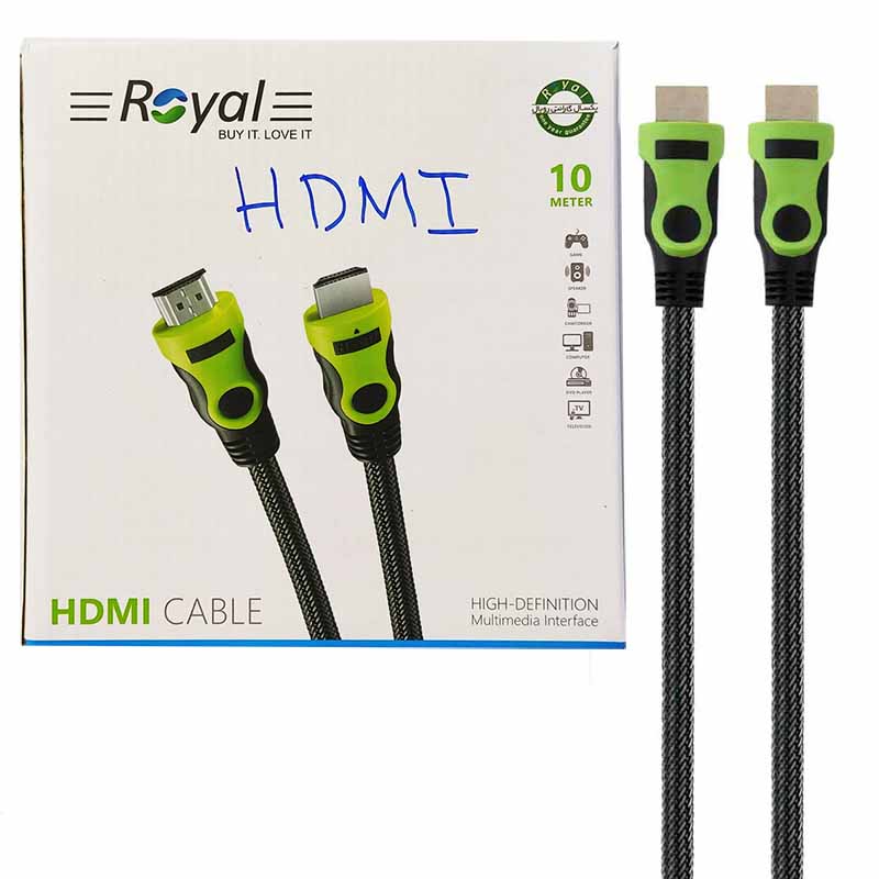کابل 10 متری HDMI رویال Royal پک کارتنی