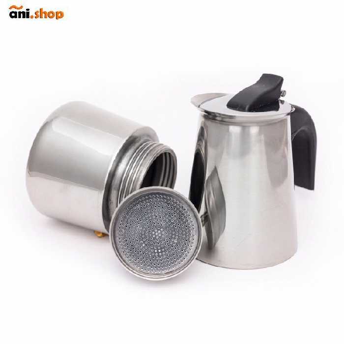 قهوه جوش استیل 2 کاپ  ez-202 استیل و مشکی