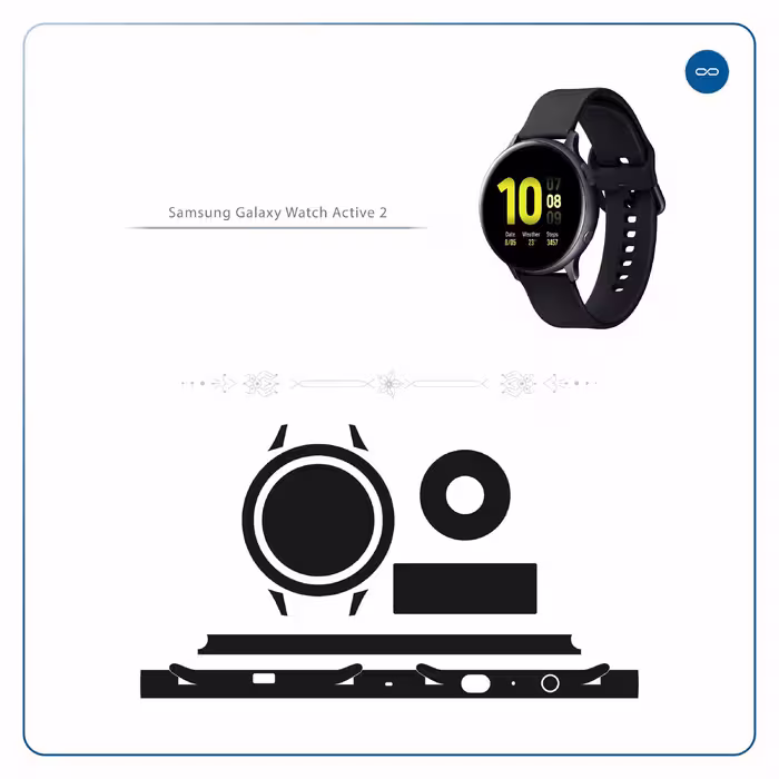 برچسب ماهوت طرح Matte-Black مناسب برای ساعت هوشمند سامسونگ Galaxy Watch Active 2 44mm
