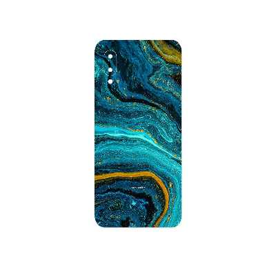برچسب پوششی ماهوت مدل Turquoise marblewith golden streaks مناسب برای گوشی موبایل سامسونگ Galaxy M02