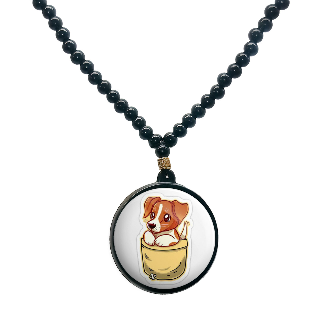 گردنبند پرمانه طرح حیوانات کیوت کد pmd.21501 مدل دو طرفه