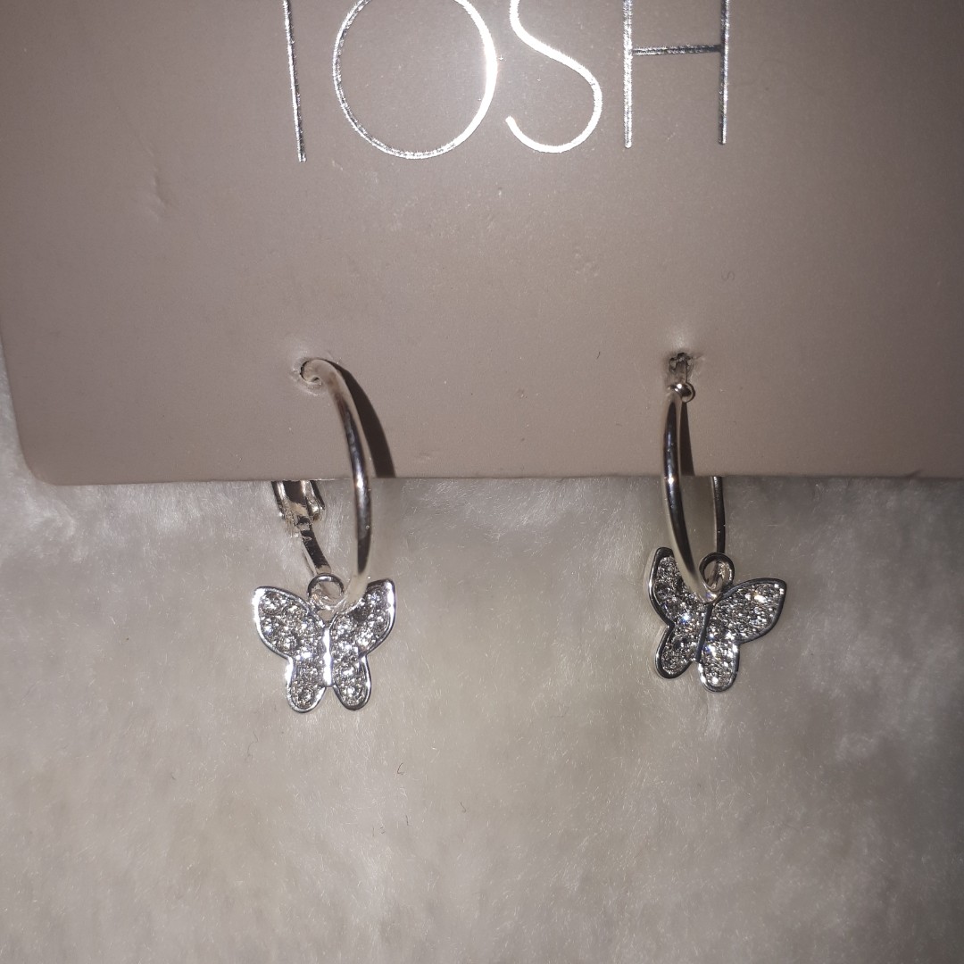 گوشواره حلقه ای آویز دار پروانه شاین