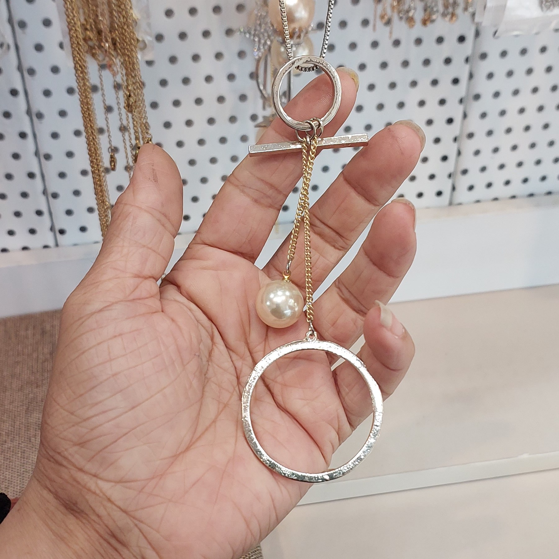 رو مانتویی مروارید دار