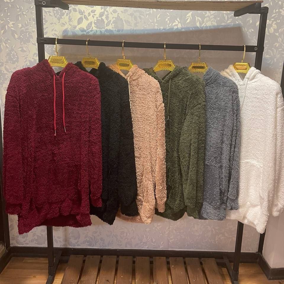 هودی بره ای جیبدار رنگبندی